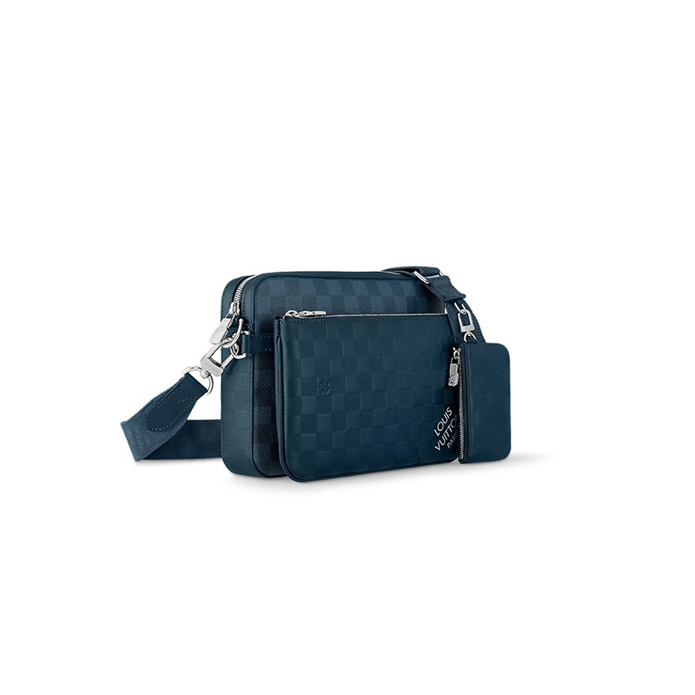 l0*is V*t0n trio messenger bag damier infini leather blue m40438 (25*18.5*7cm)